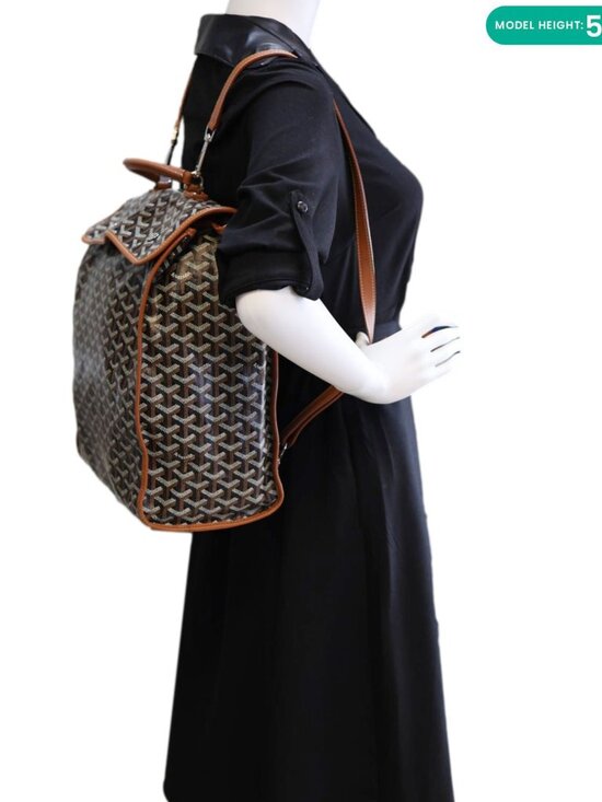 Goyard  Saint Leger Chevron Print Canvas Backpack Brown